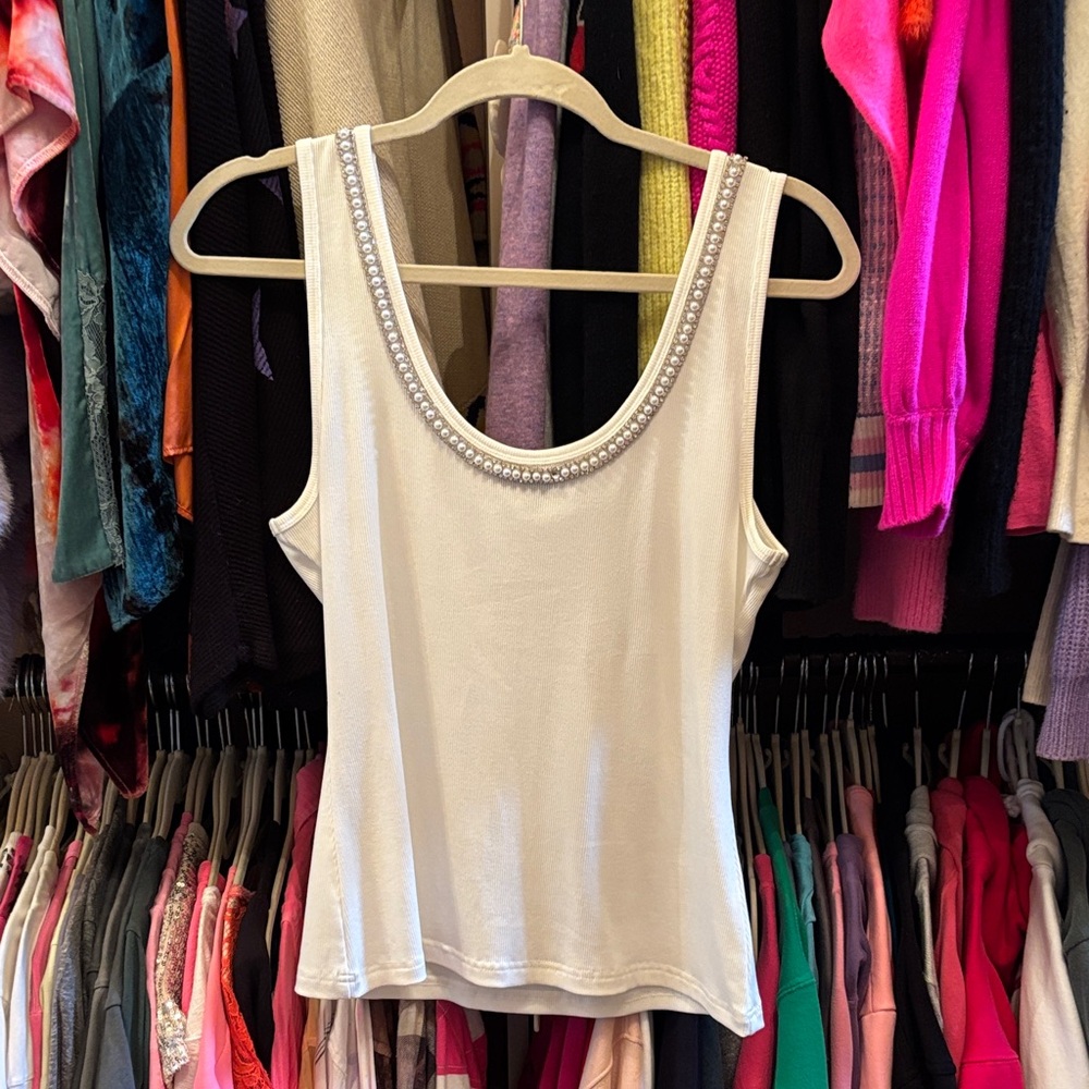 Generation Love White Embellished Tank Top
